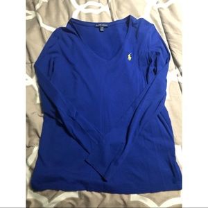 Polo Ralph Lauren v neck long sleeve t EUC